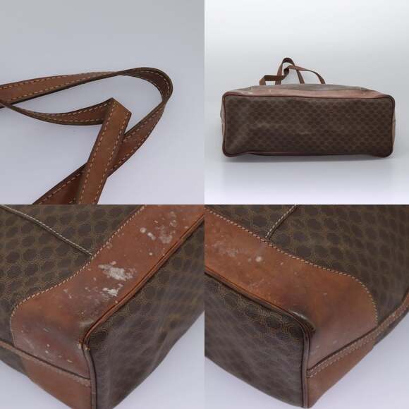 CELINE Macadam Canvas Tote Bag Brown Gold - Picture 10 of 13